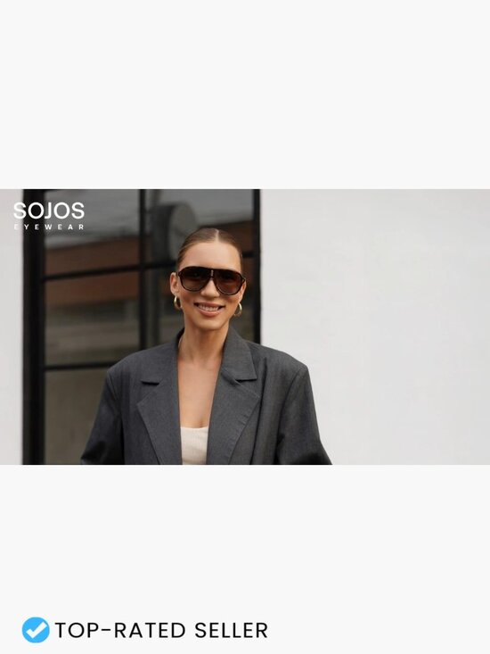 Retro Oversized Polarized Aviator Sunglasses Trendy UV400 Protection Shades main image 7